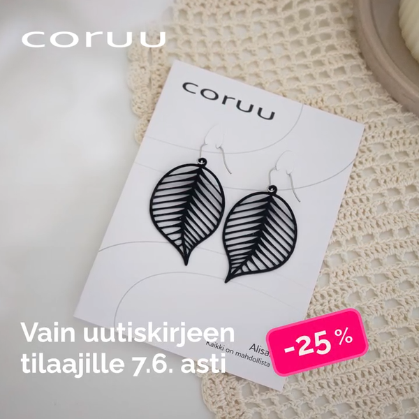 Tilaa uutiskirje - saat 25% alekoodin